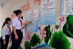 Liên đội trường THCS Nguyễn Huệ thực hiện công trình măng non chào Đại hội đoàn TNCS Hồ Chí Minh nhiệm kỳ 2022-2027